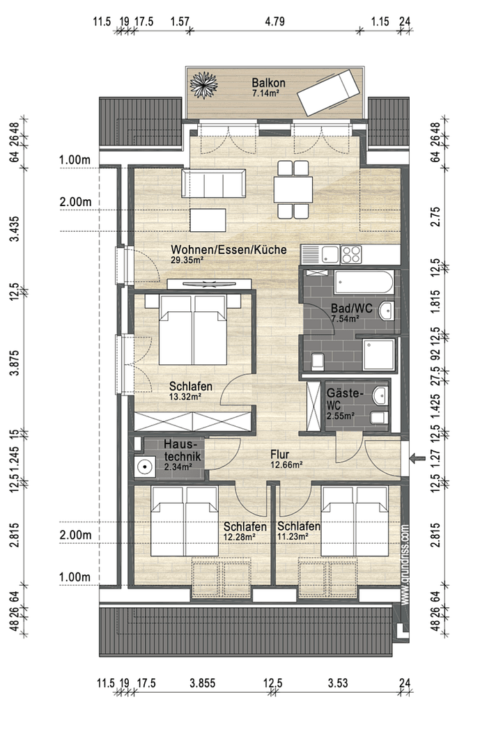 Pronájem bytu 4+1 86 m², Papendorfer Str. 7, Brunsbek, Šlesvicko-Holštýnsko Pronájem bytu 4+1 86 m², Papendorfer Str. 7, Brunsbek, Šlesvicko-Holštýnsko