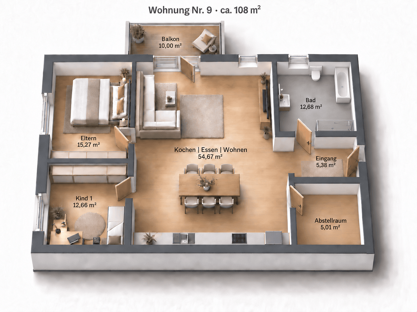 Prodej bytu 3+1 109 m², Maximilianstr. 21A, Jockgrim, Porýní-Falc Prodej bytu 3+1 109 m², Maximilianstr. 21A, Jockgrim, Porýní-Falc