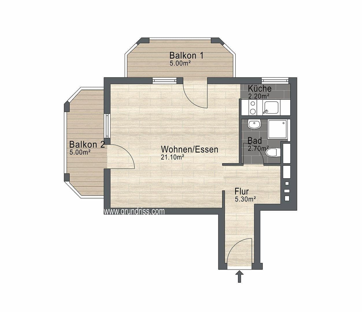 Pronájem bytu 1+1 36 m², Gärtnerstr. 42, München, Bavorsko Pronájem bytu 1+1 36 m², Gärtnerstr. 42, München, Bavorsko