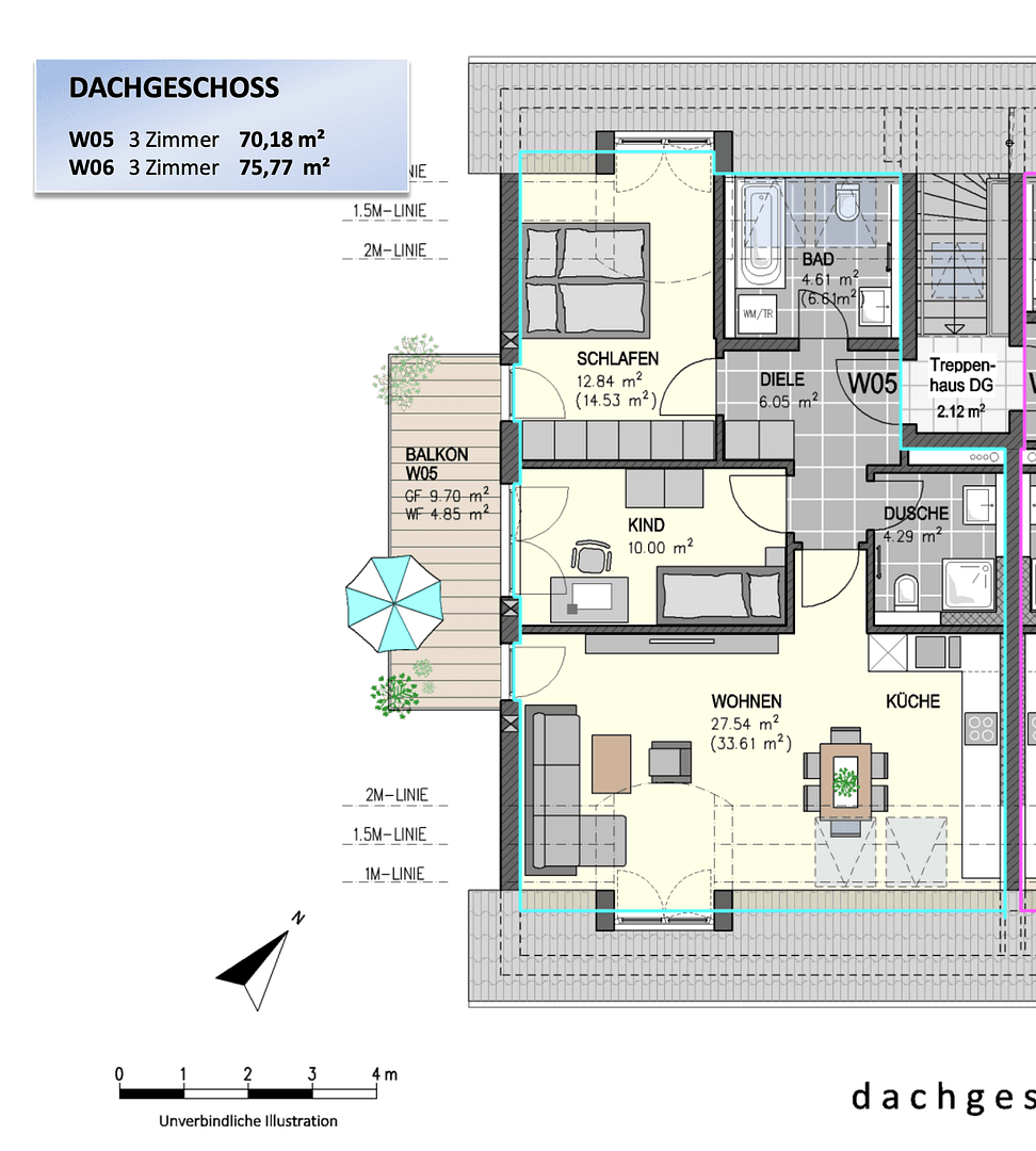 Pronájem bytu 3+1 70 m², Hötzlring 20, München, Bavorsko Pronájem bytu 3+1 70 m², Hötzlring 20, München, Bavorsko
