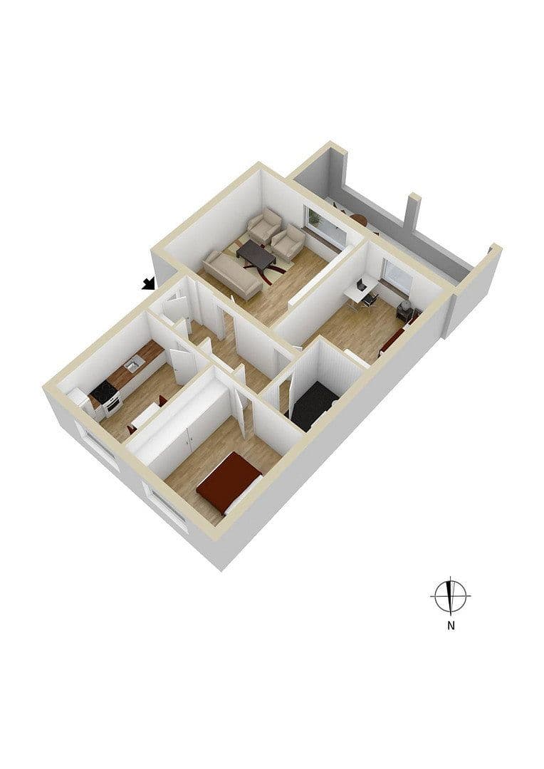 Pronájem bytu 3+1 80 m², Lerchenweg 53b, Chemnitz, Sasko Pronájem bytu 3+1 80 m², Lerchenweg 53b, Chemnitz, Sasko