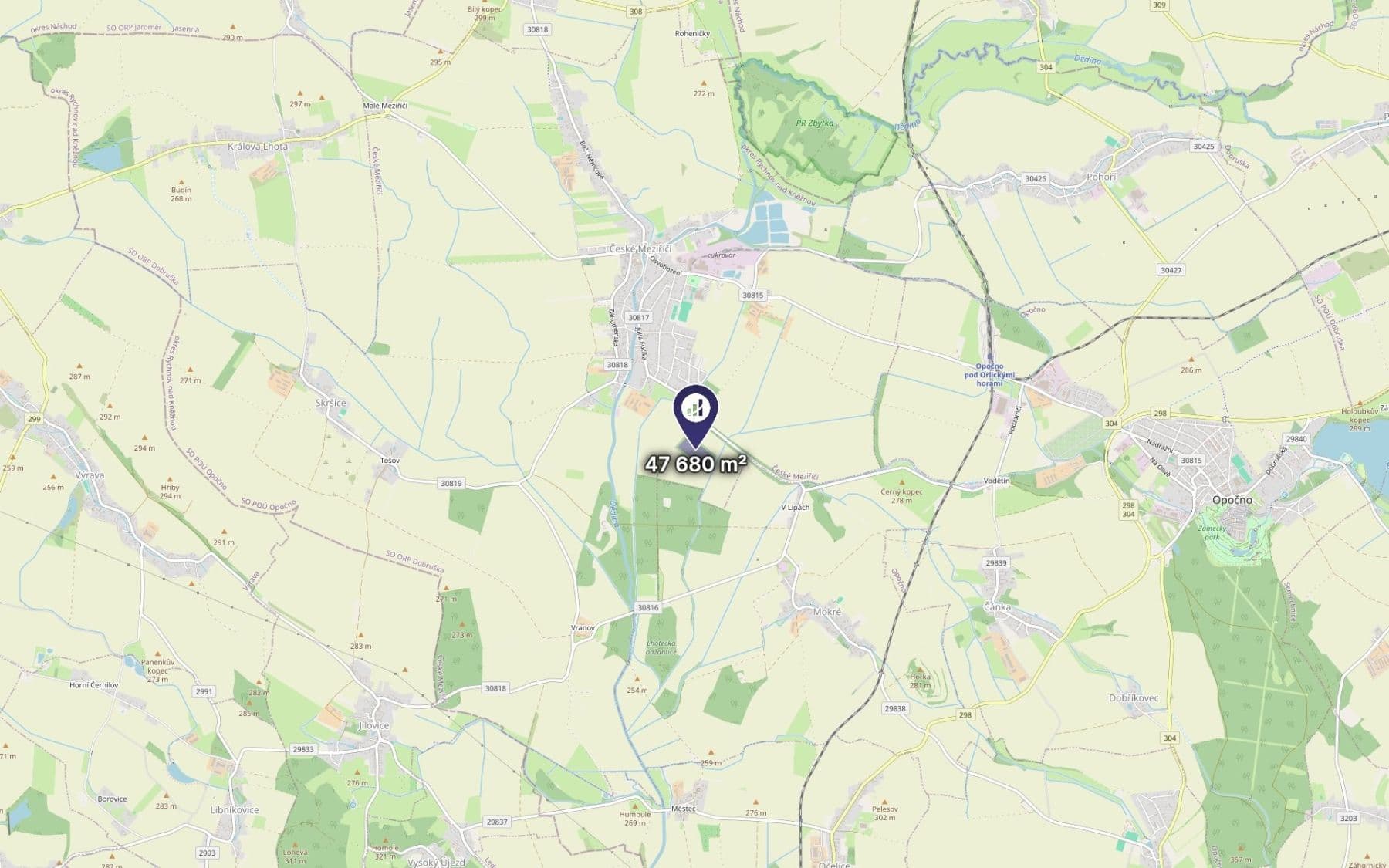 Prodej pozemku 47.680 m², České Meziříčí, Královéhradecký kraj Prodej pozemku 47.680 m², České Meziříčí, Královéhradecký kraj