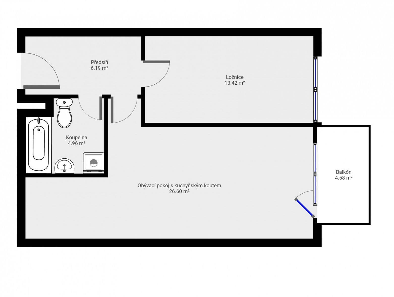 Pronájem bytu 2+kk 51 m², U Hostavického potoka, Praha, Praha Pronájem bytu 2+kk 51 m², U Hostavického potoka, Praha, Praha
