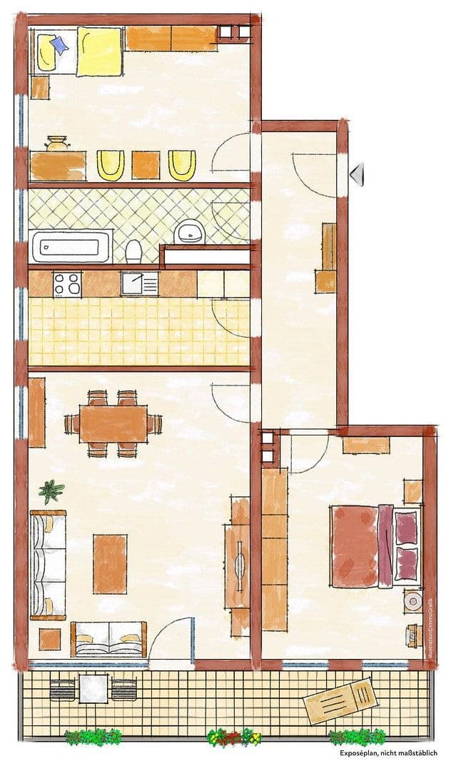 Pronájem bytu 3+1 85 m², Würzburg, Bavorsko Pronájem bytu 3+1 85 m², Würzburg, Bavorsko