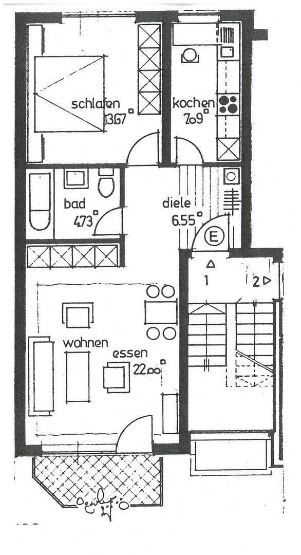 Pronájem bytu 2+1 55 m², Aschaffenburg, Bavorsko Pronájem bytu 2+1 55 m², Aschaffenburg, Bavorsko