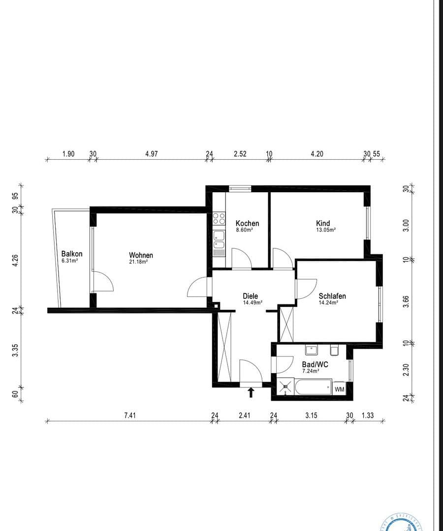 Prodej bytu 3+1 78 m², Angerstraße 5, Augsburg, Bavorsko Prodej bytu 3+1 78 m², Angerstraße 5, Augsburg, Bavorsko