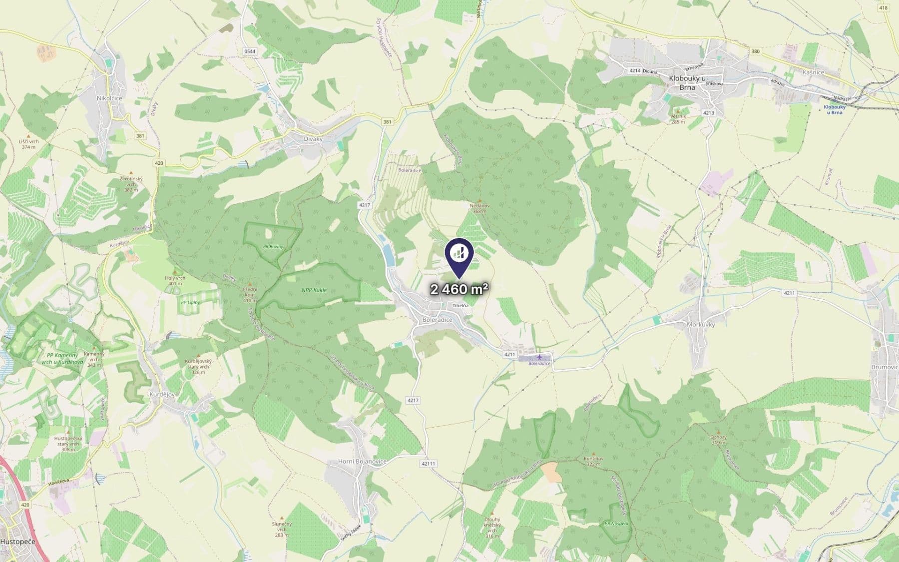 Prodej pozemku 410 m², Boleradice, Jihomoravský kraj Prodej pozemku 410 m², Boleradice, Jihomoravský kraj