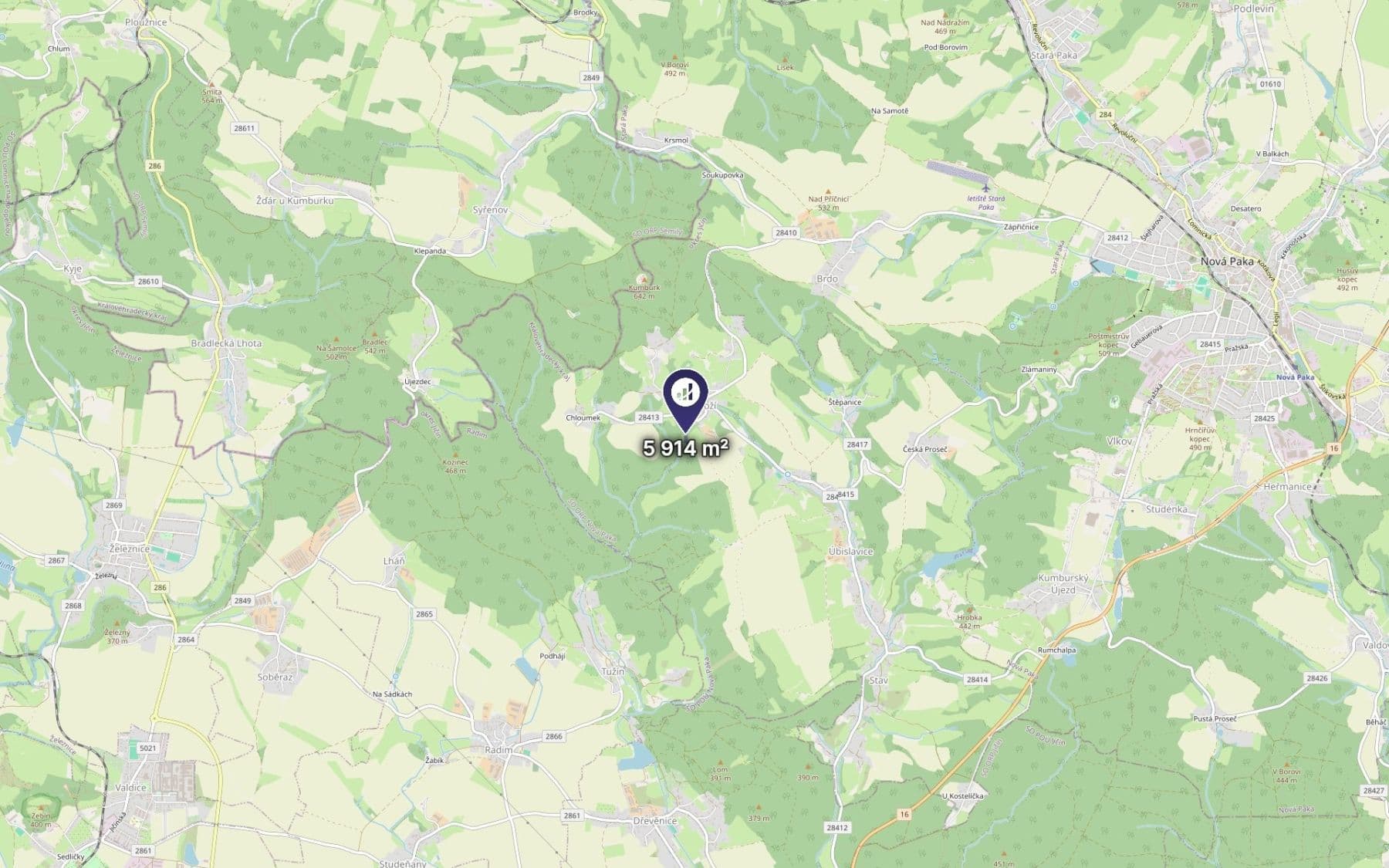 Prodej pozemku 5.914 m², Úbislavice, Královéhradecký kraj Prodej pozemku 5.914 m², Úbislavice, Královéhradecký kraj
