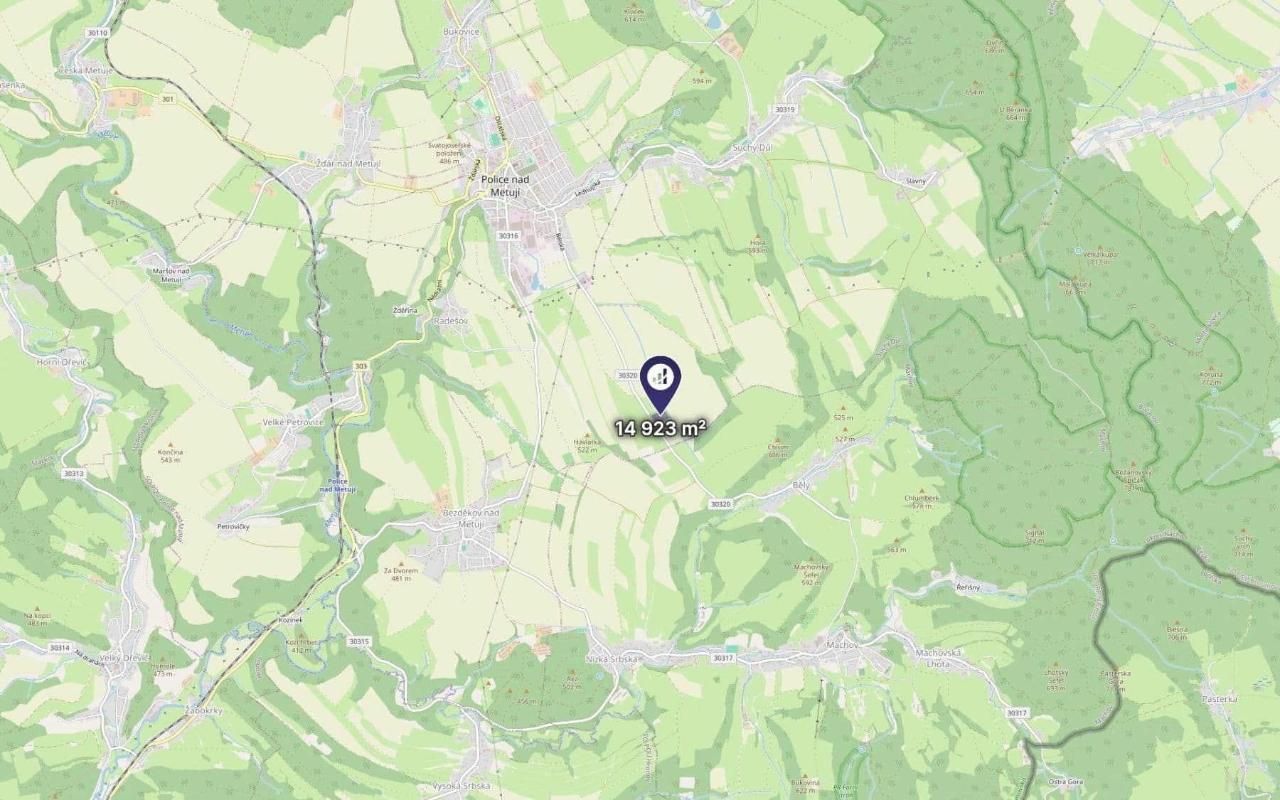 Prodej pozemku 14.923 m², Police nad Metují, Královéhradecký kraj Prodej pozemku 14.923 m², Police nad Metují, Královéhradecký kraj