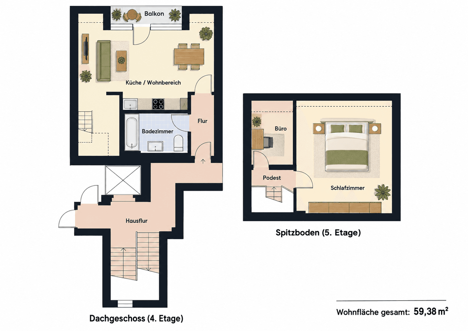 Pronájem bytu 2+kk 60 m², Maxim-Gorki-Str. 42, Magdeburg, Sasko-Anhaltsko Pronájem bytu 2+kk 60 m², Maxim-Gorki-Str. 42, Magdeburg, Sasko-Anhaltsko