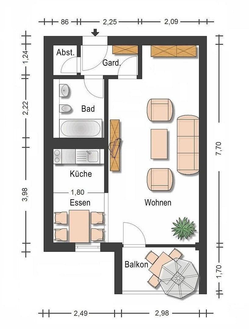 Prodej bytu 1+kk 43 m², Ulm, Bádensko-Württembersko Prodej bytu 1+kk 43 m², Ulm, Bádensko-Württembersko