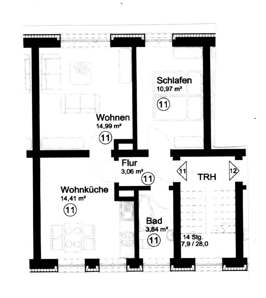Pronájem bytu 2+1 47 m², Landshut, Bavorsko Pronájem bytu 2+1 47 m², Landshut, Bavorsko