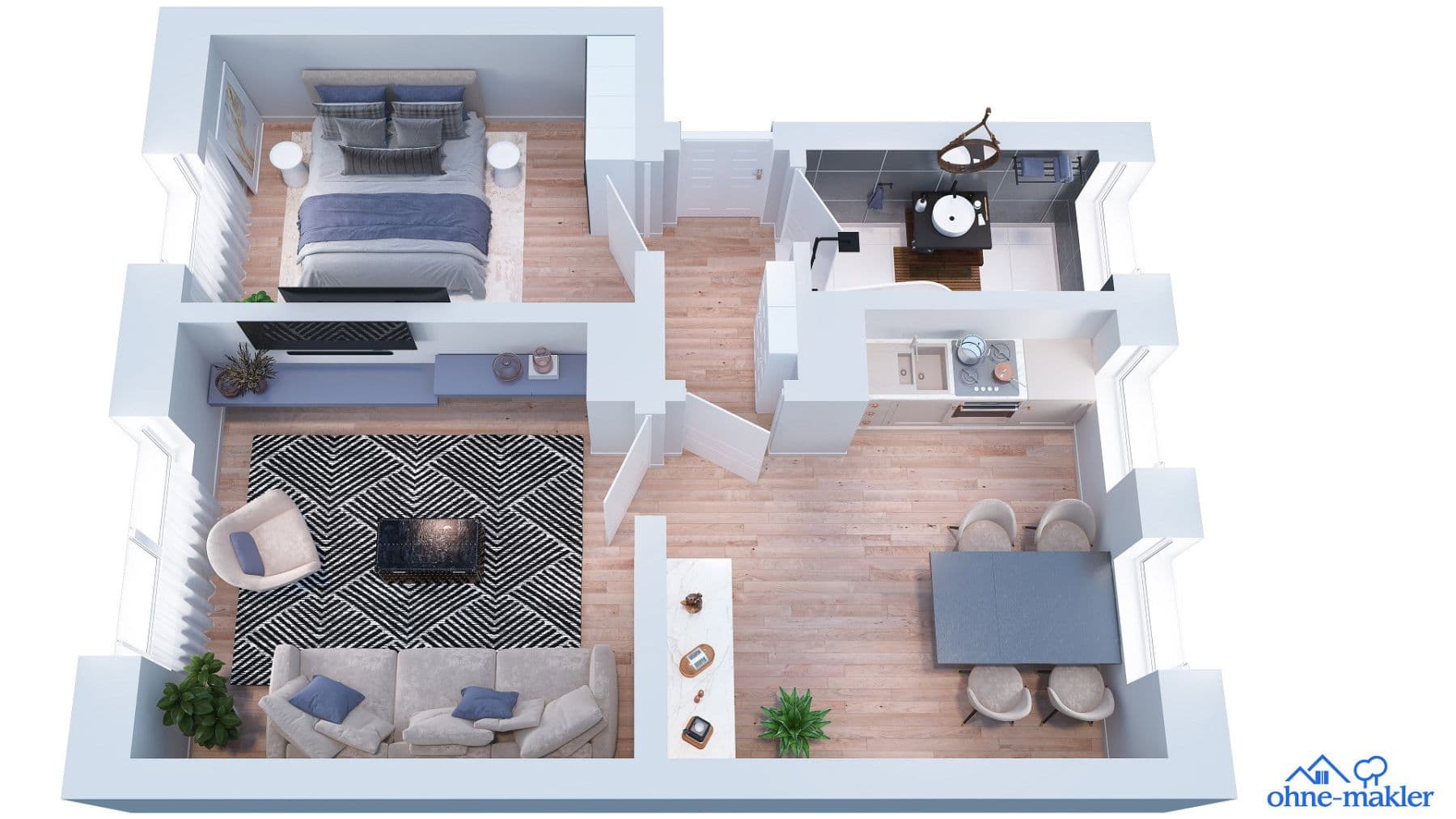Pronájem bytu 2+1 47 m², Landshut, Bavorsko Pronájem bytu 2+1 47 m², Landshut, Bavorsko
