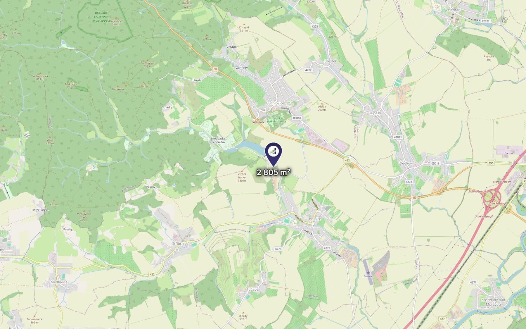 Prodej pozemku 1.282 m², Buchlovice, Zlínský kraj Prodej pozemku 1.282 m², Buchlovice, Zlínský kraj