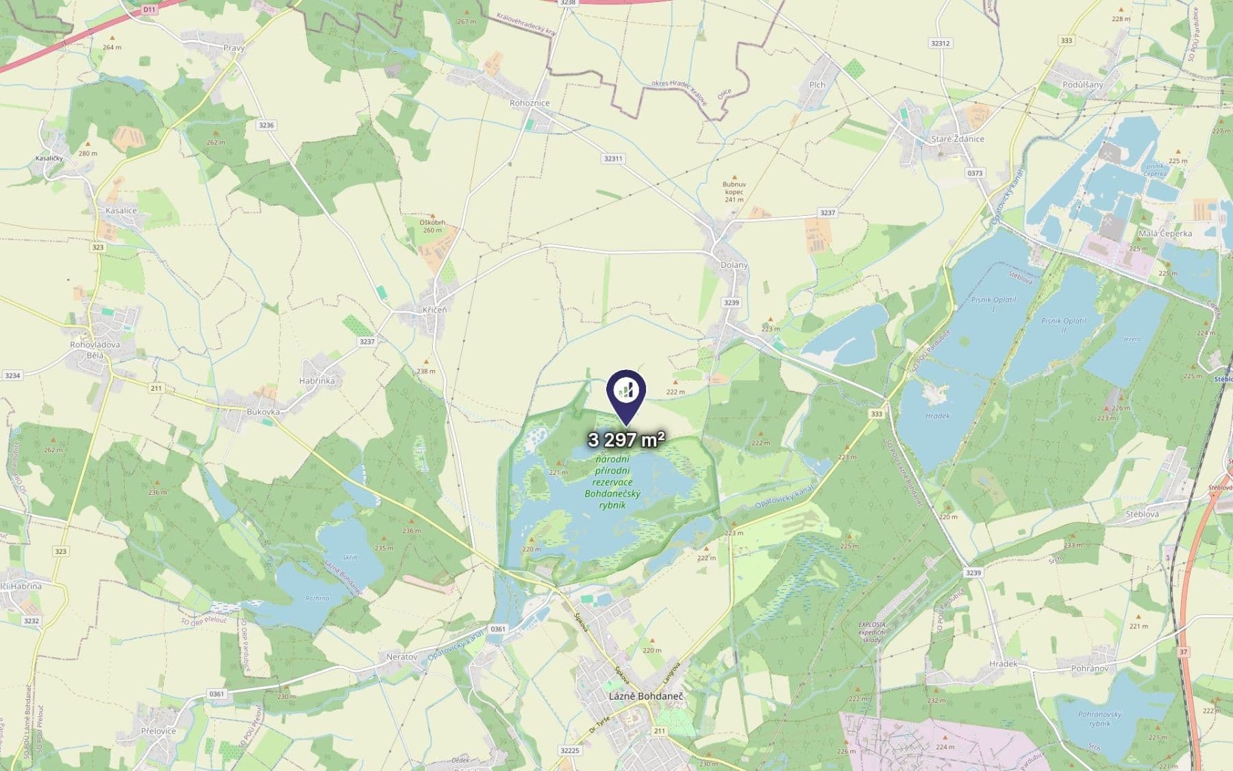 Prodej pozemku 824 m², Lázně Bohdaneč, Pardubický kraj Prodej pozemku 824 m², Lázně Bohdaneč, Pardubický kraj