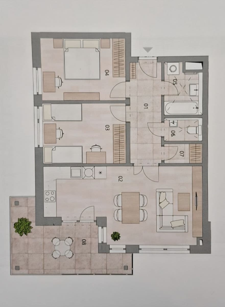 Pronájem bytu 3+kk 77 m², Za Pískovnou, Praha, Praha Pronájem bytu 3+kk 77 m², Za Pískovnou, Praha, Praha