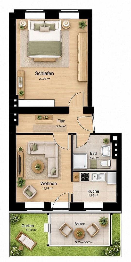 Pronájem bytu 2+1 55 m², Kiekebuschstraße 3& 5, Berlin, Berlín Pronájem bytu 2+1 55 m², Kiekebuschstraße 3& 5, Berlin, Berlín