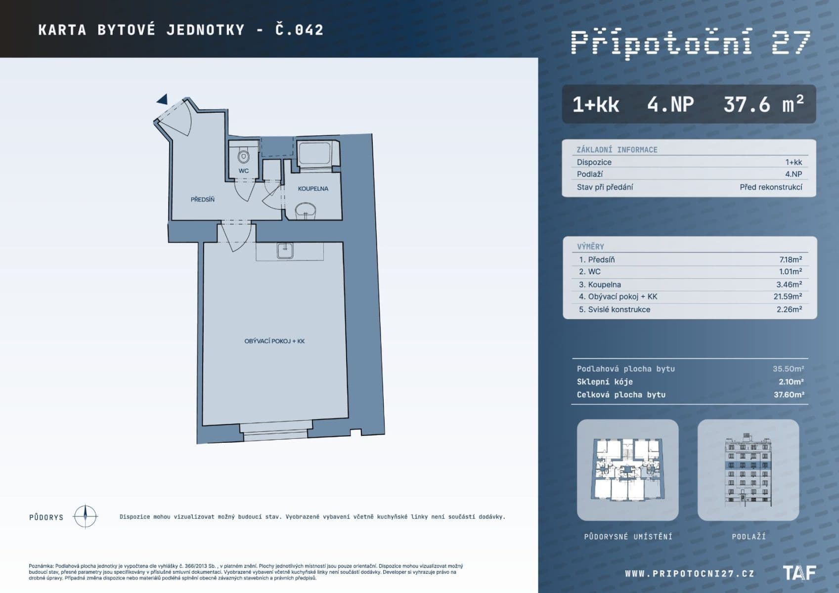Prodej bytu 1+kk 36 m², Přípotoční, Praha, Praha Prodej bytu 1+kk 36 m², Přípotoční, Praha, Praha