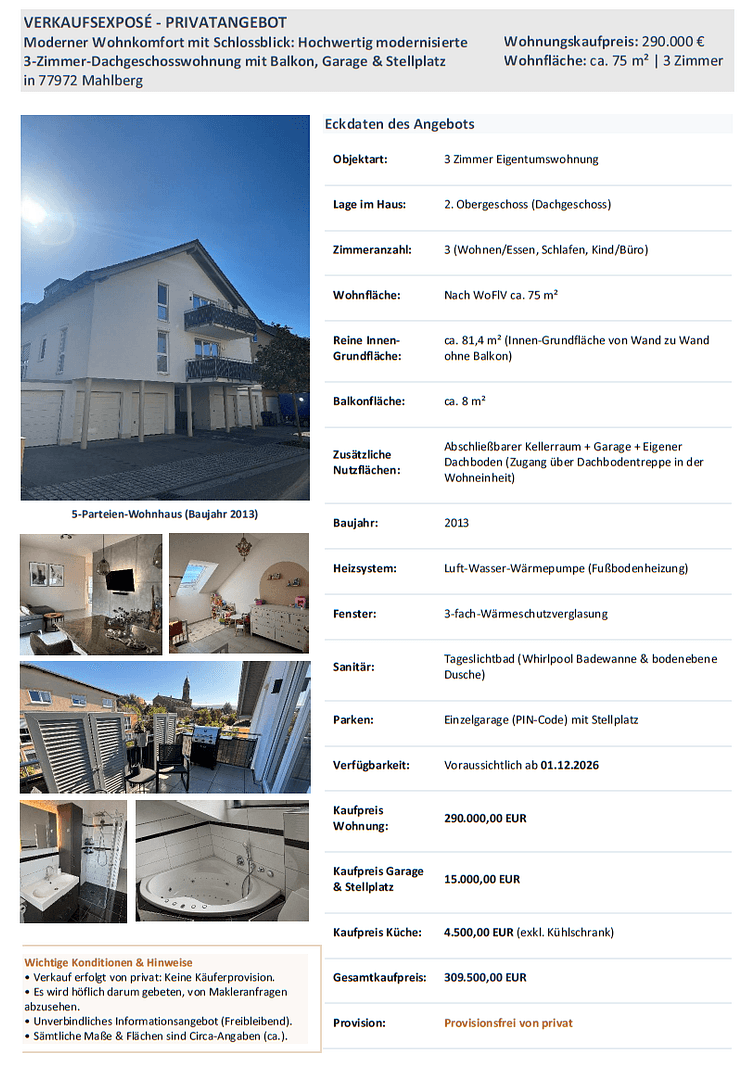 Prodej bytu 3+1 75 m², Mahlberg, Bádensko-Württembersko Prodej bytu 3+1 75 m², Mahlberg, Bádensko-Württembersko
