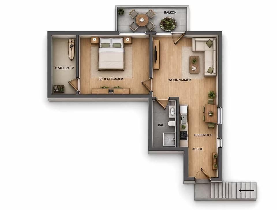 Pronájem bytu 2+1 55 m², Vöhringen, Bádensko-Württembersko Pronájem bytu 2+1 55 m², Vöhringen, Bádensko-Württembersko