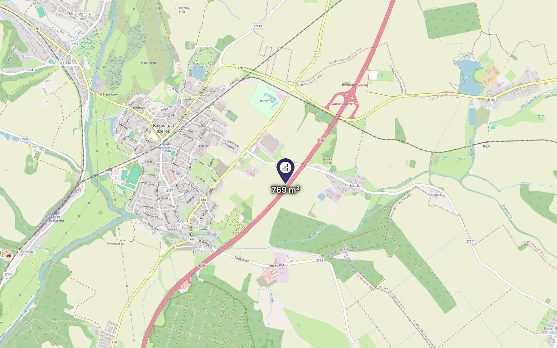 Prodej pozemku 256 m², Bakov nad Jizerou, Středočeský kraj Prodej pozemku 256 m², Bakov nad Jizerou, Středočeský kraj