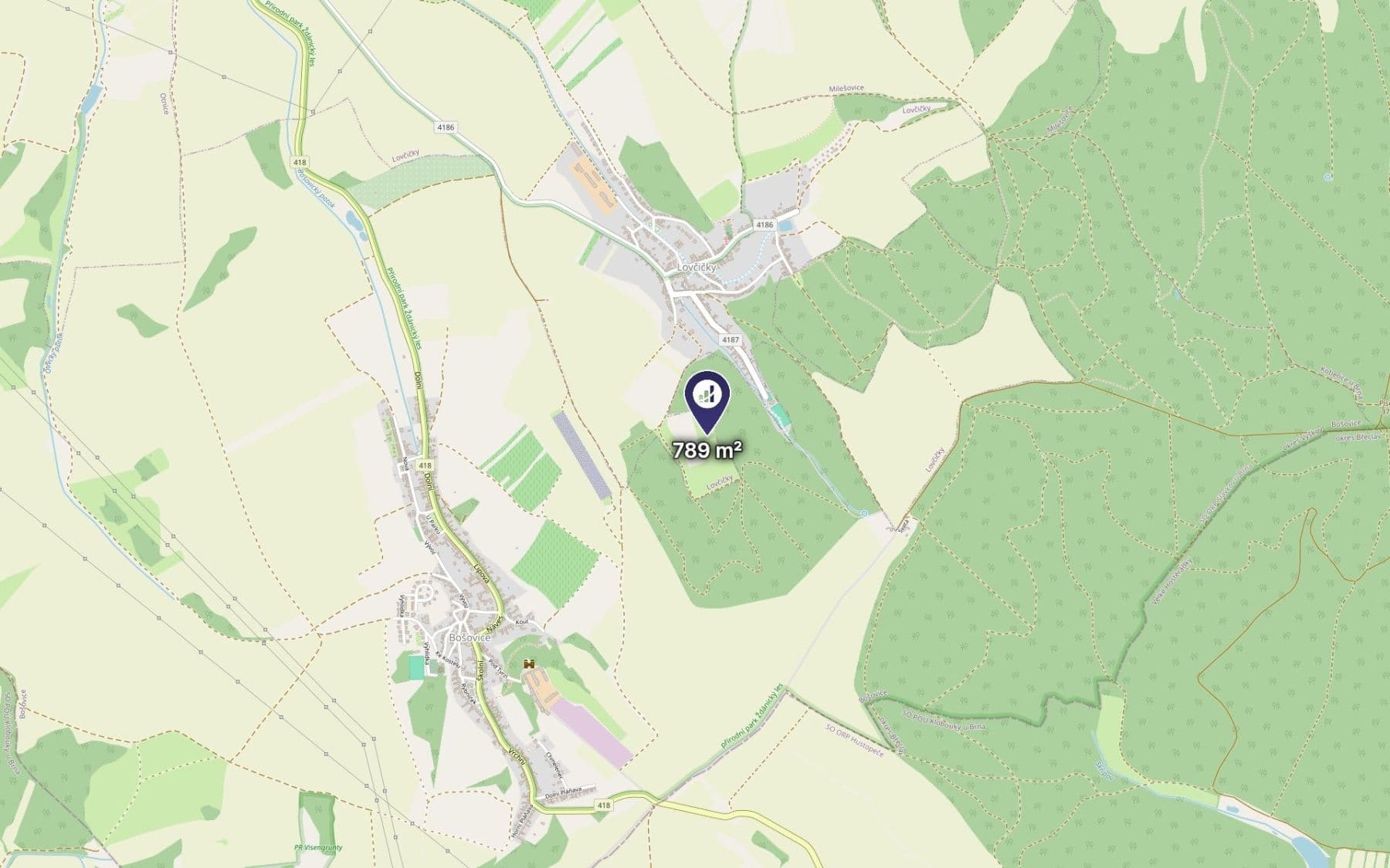 Prodej pozemku 789 m², Lovčičky, Jihomoravský kraj Prodej pozemku 789 m², Lovčičky, Jihomoravský kraj