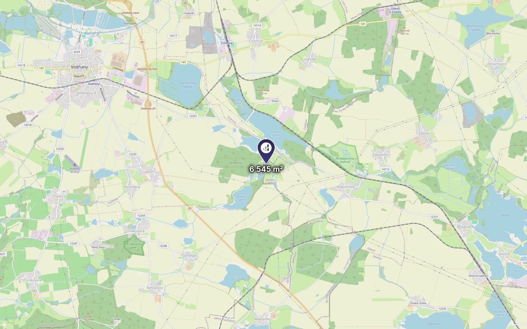 Prodej pozemku 1.870 m², Dříteň, Jihočeský kraj Prodej pozemku 1.870 m², Dříteň, Jihočeský kraj