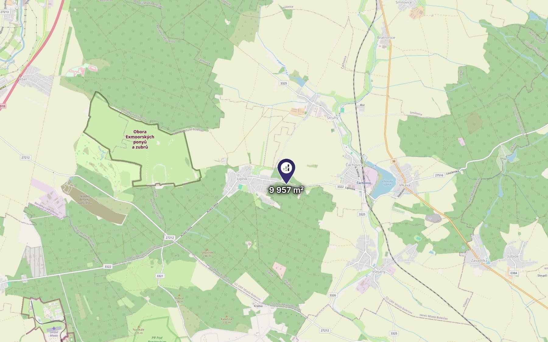 Prodej pozemku 9.957 m², Lipník, Středočeský kraj Prodej pozemku 9.957 m², Lipník, Středočeský kraj