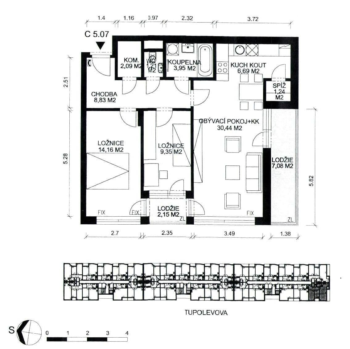 Prodej bytu 3+kk 77 m², Tupolevova, Praha, Praha Prodej bytu 3+kk 77 m², Tupolevova, Praha, Praha