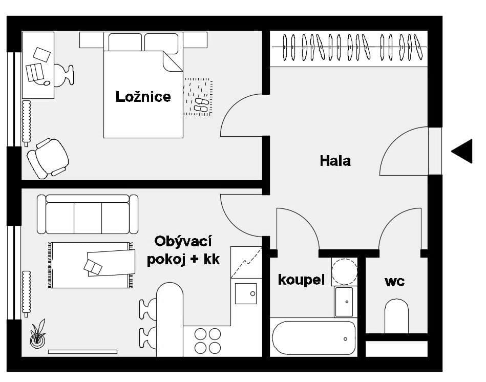 Pronájem bytu 2+kk 39 m², Bryksova, Praha, Praha Pronájem bytu 2+kk 39 m², Bryksova, Praha, Praha