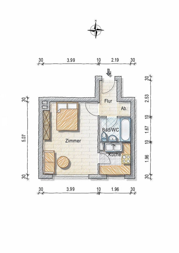 Prodej bytu 1+1 31 m², Berlin, Berlín Prodej bytu 1+1 31 m², Berlin, Berlín
