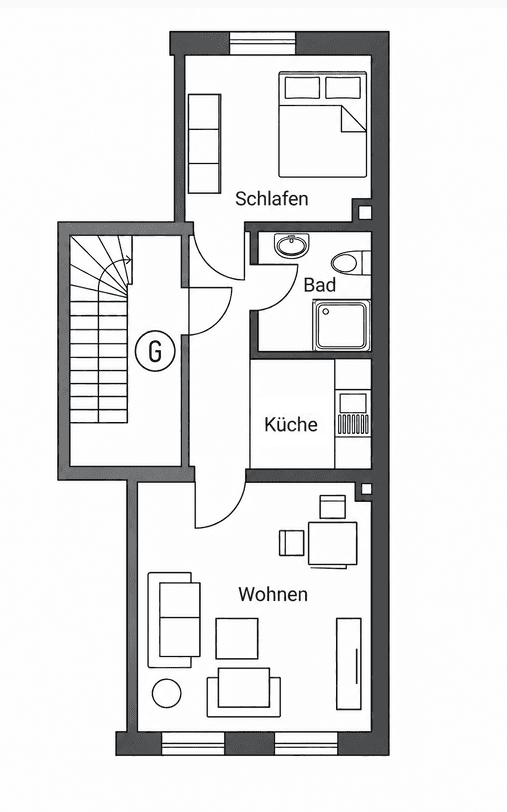 Prodej bytu 2+1 33 m², Wismar, Mecklenburg-Vorpommern Prodej bytu 2+1 33 m², Wismar, Mecklenburg-Vorpommern