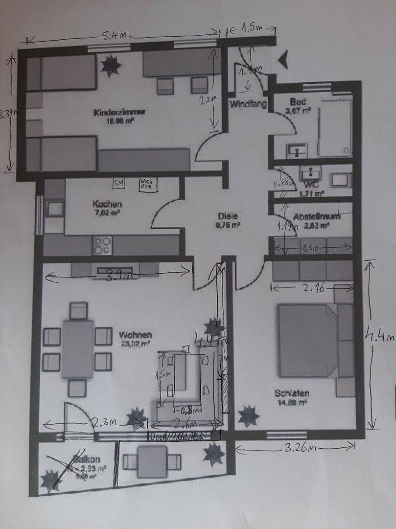 Pronájem bytu 3+1 82 m², Soldnerstraße 31, Fürth, Bavorsko Pronájem bytu 3+1 82 m², Soldnerstraße 31, Fürth, Bavorsko