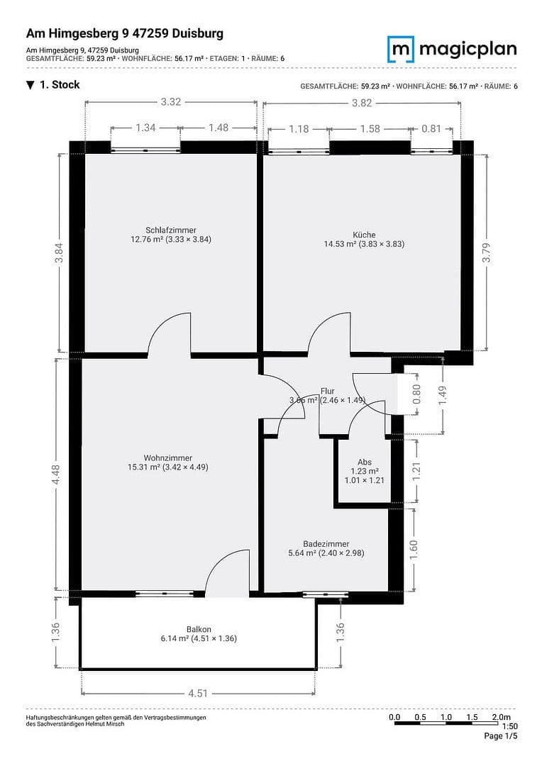 Pronájem bytu 2+1 56 m², Am Himgesberg 9, Duisburg, Severní Porýní-Vestfálsko Pronájem bytu 2+1 56 m², Am Himgesberg 9, Duisburg, Severní Porýní-Vestfálsko