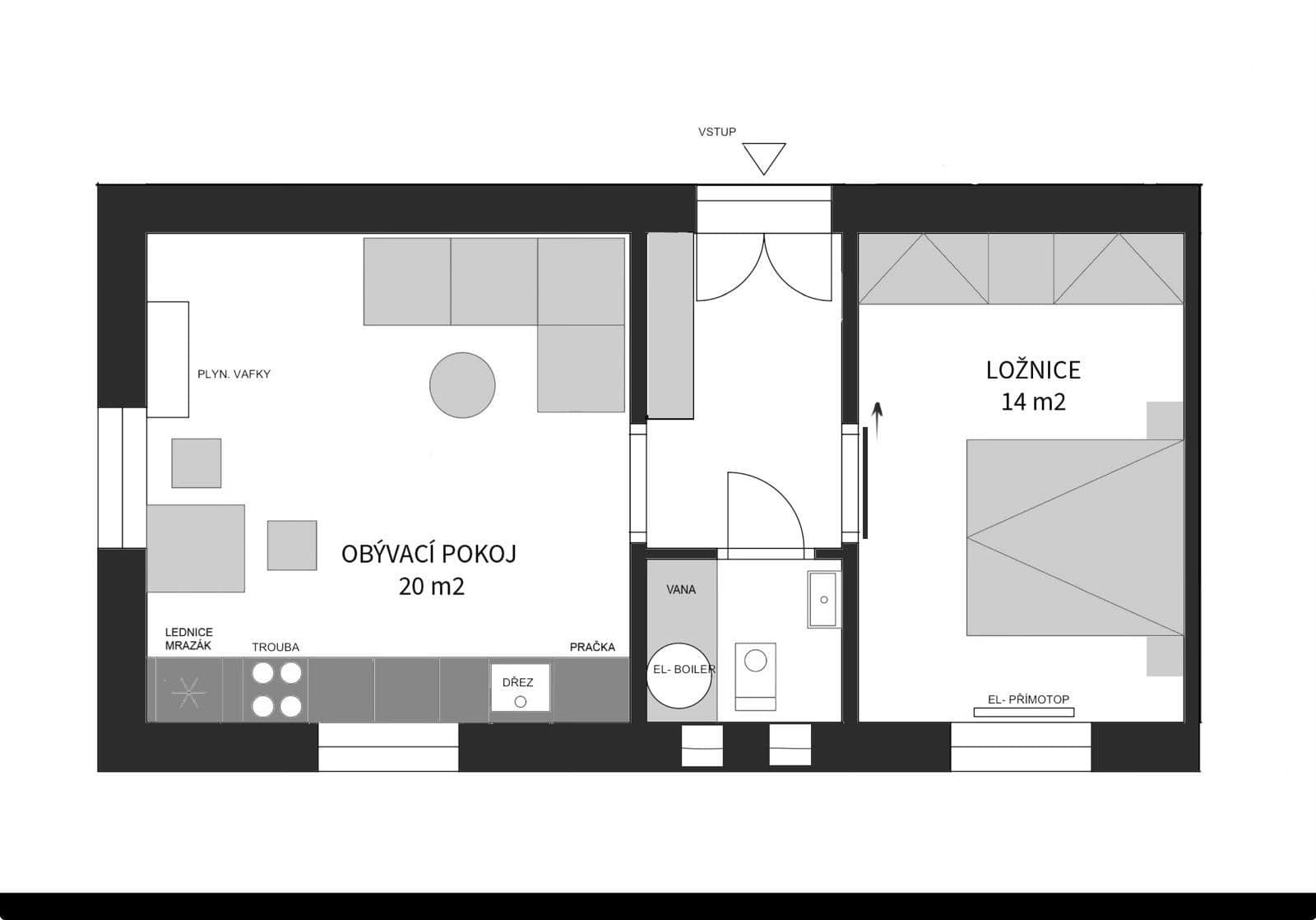 Pronájem bytu 2+kk 43 m², Na Jezerce, Praha, Praha Pronájem bytu 2+kk 43 m², Na Jezerce, Praha, Praha