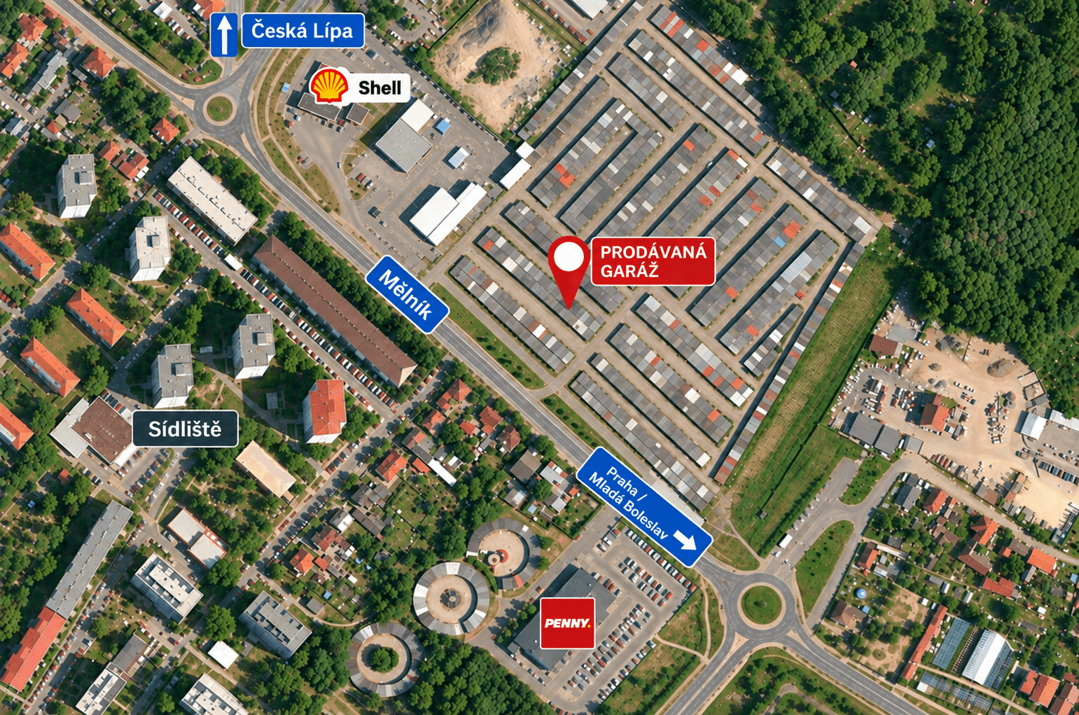 Prodej garáže 25 m², Mělník, Středočeský kraj Prodej garáže 25 m², Mělník, Středočeský kraj