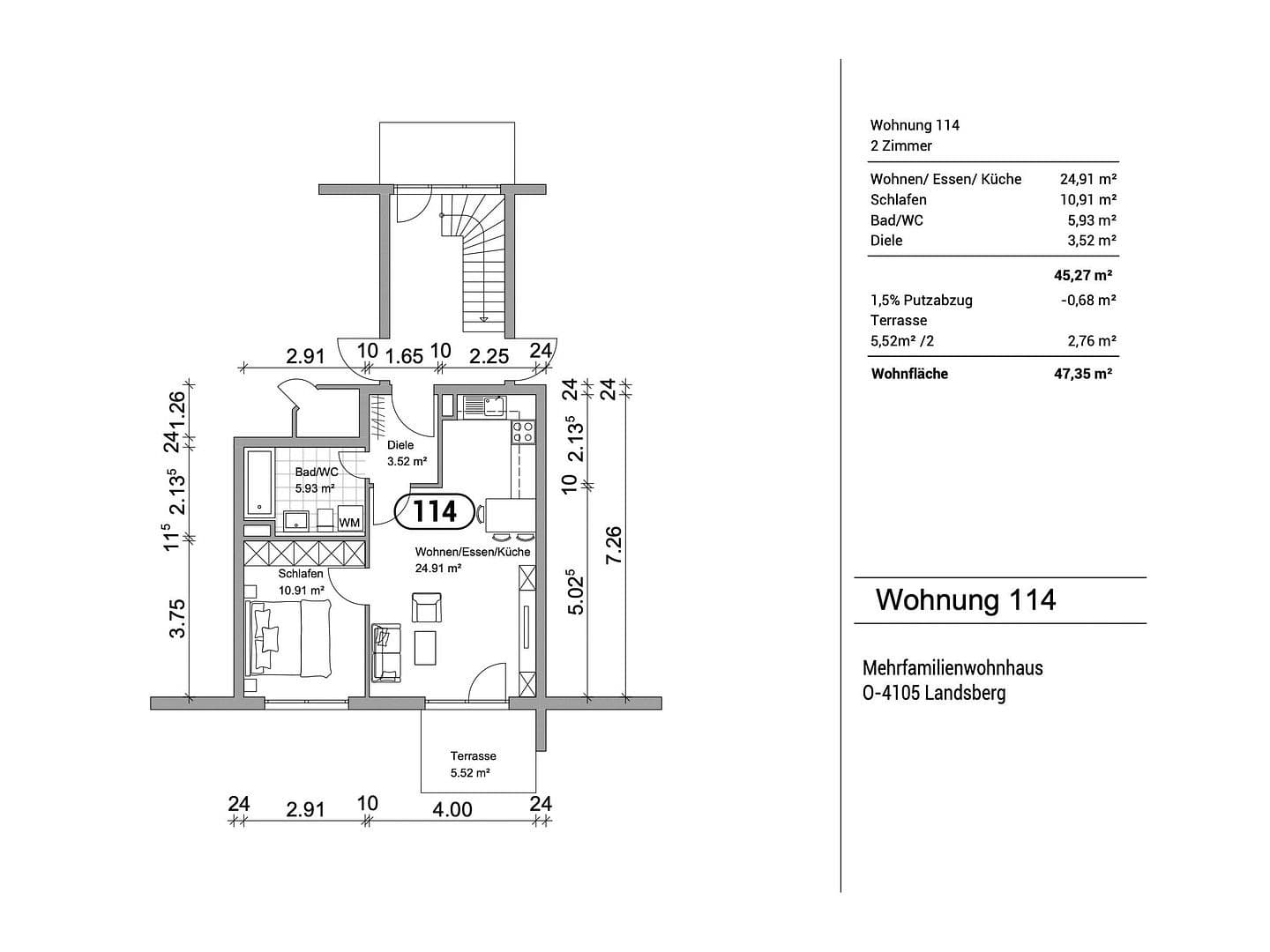 Pronájem bytu 2+1 48 m², Vogelweide 2, Landsberg, Sasko-Anhaltsko Pronájem bytu 2+1 48 m², Vogelweide 2, Landsberg, Sasko-Anhaltsko