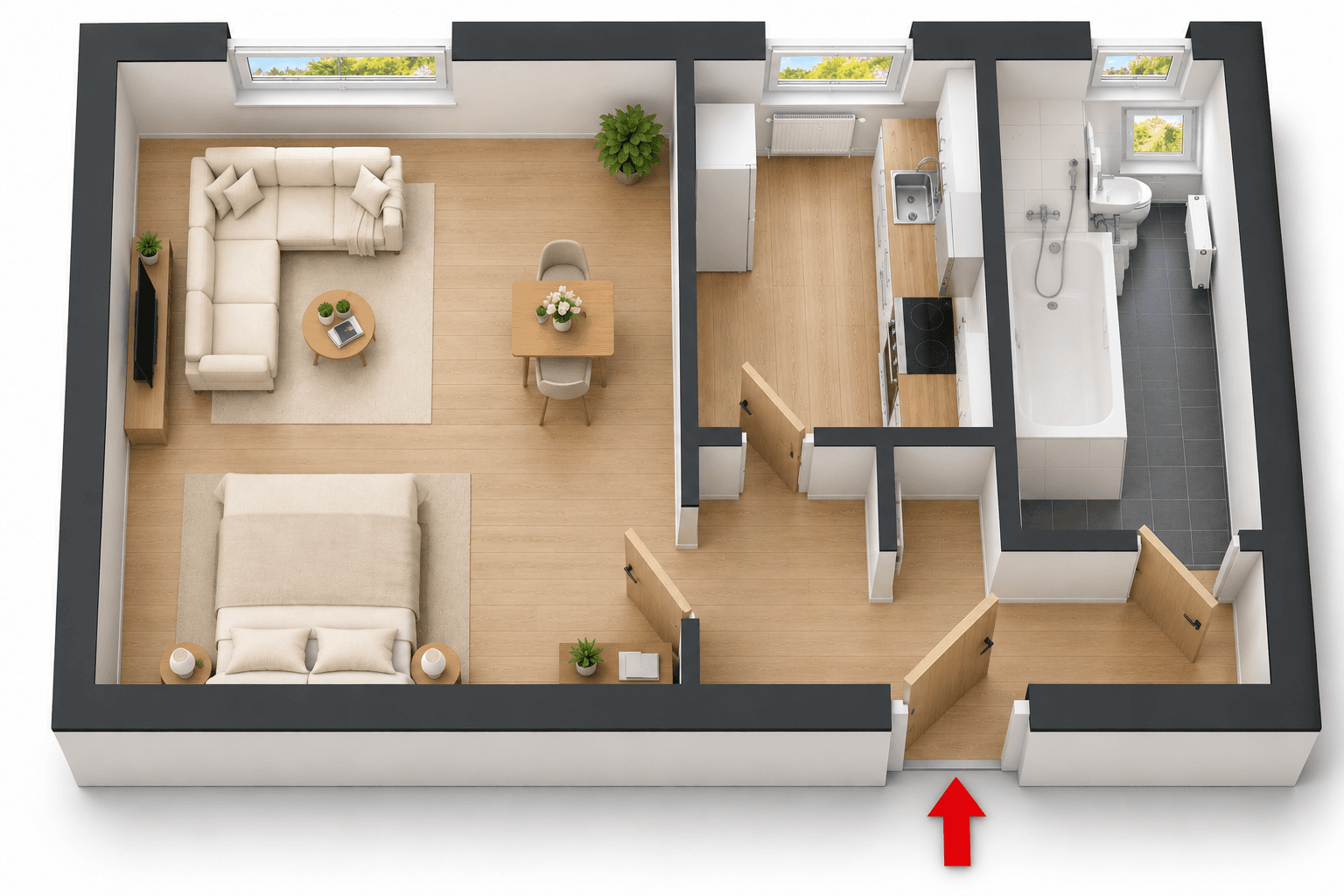 Pronájem bytu 1+1 30 m², Witznitzer Straße 17, Neukieritzsch, Sasko Pronájem bytu 1+1 30 m², Witznitzer Straße 17, Neukieritzsch, Sasko