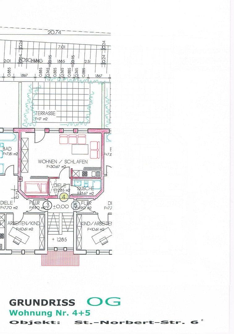 Pronájem bytu 1+1 41 m², St. Norbert Str. 6, Zell am Main, Bavorsko Pronájem bytu 1+1 41 m², St. Norbert Str. 6, Zell am Main, Bavorsko