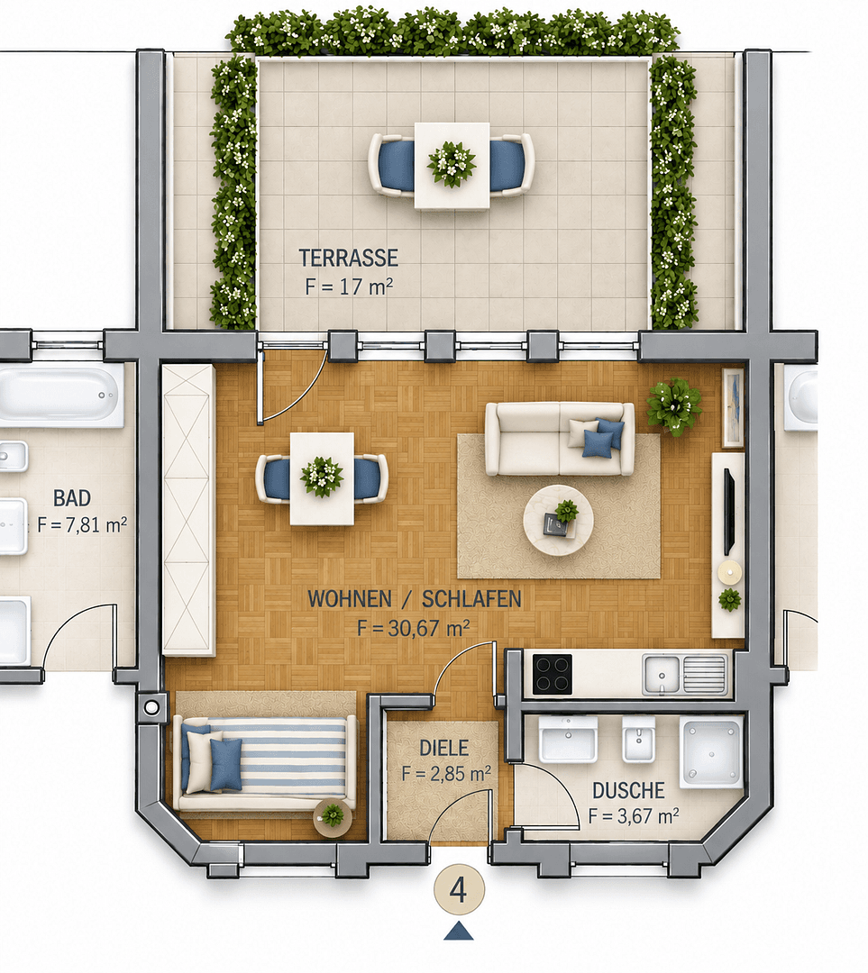 Pronájem bytu 1+1 41 m², St. Norbert Str. 6, Zell am Main, Bavorsko Pronájem bytu 1+1 41 m², St. Norbert Str. 6, Zell am Main, Bavorsko