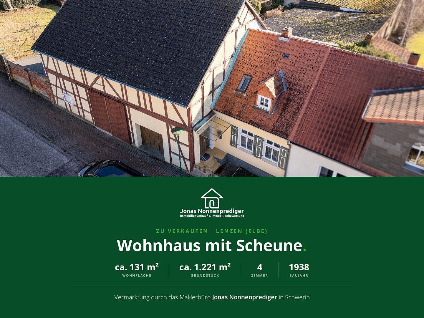 Prodej domu 131 m², pozemek 1.221 m², Berliner Straße 38a, Lenzen (Elbe), Braniborsko Prodej domu 131 m², pozemek 1.221 m², Berliner Straße 38a, Lenzen (Elbe), Braniborsko
