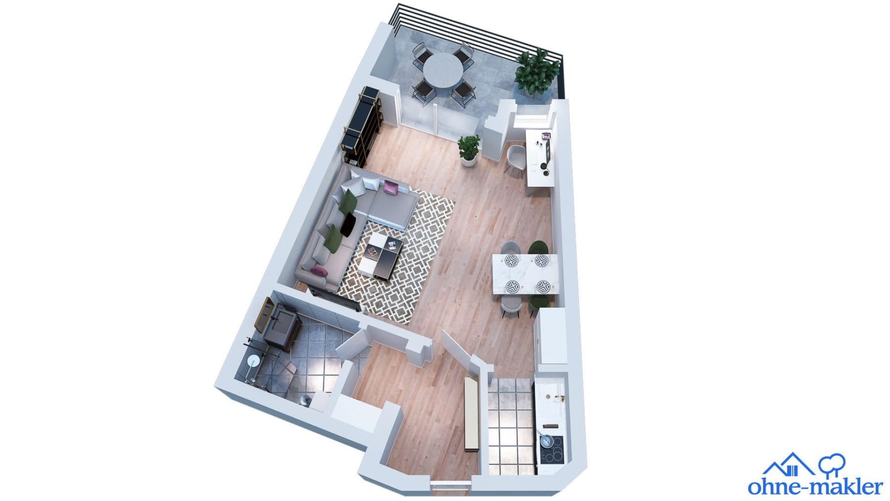 Pronájem bytu 1+1 38 m², Würzburg, Bavorsko Pronájem bytu 1+1 38 m², Würzburg, Bavorsko