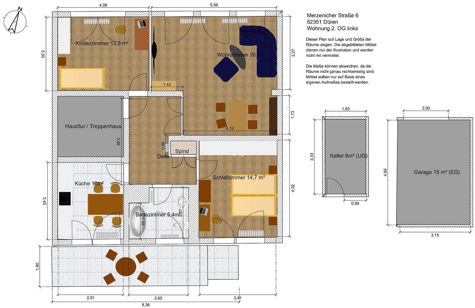 Pronájem bytu 3+1 87 m², Merzennicher Straße 6, Düren, Severní Porýní-Vestfálsko Pronájem bytu 3+1 87 m², Merzennicher Straße 6, Düren, Severní Porýní-Vestfálsko