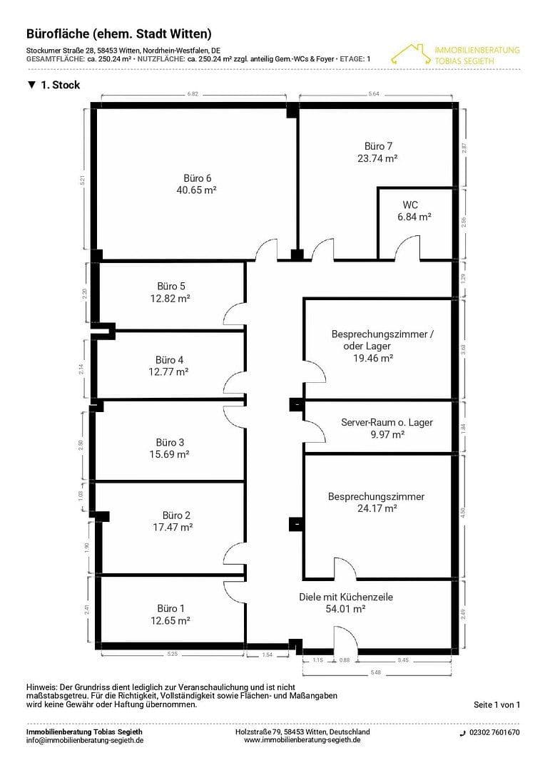 Pronájem kanceláře 270 m², Stockumer Straße 28, Witten, Severní Porýní-Vestfálsko Pronájem kanceláře 270 m², Stockumer Straße 28, Witten, Severní Porýní-Vestfálsko