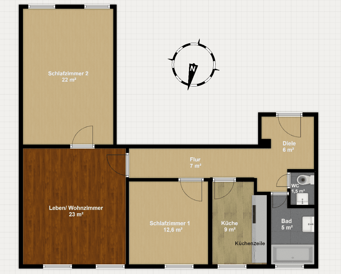 Pronájem bytu 3+1 86 m², Wuppertal, Severní Porýní-Vestfálsko Pronájem bytu 3+1 86 m², Wuppertal, Severní Porýní-Vestfálsko