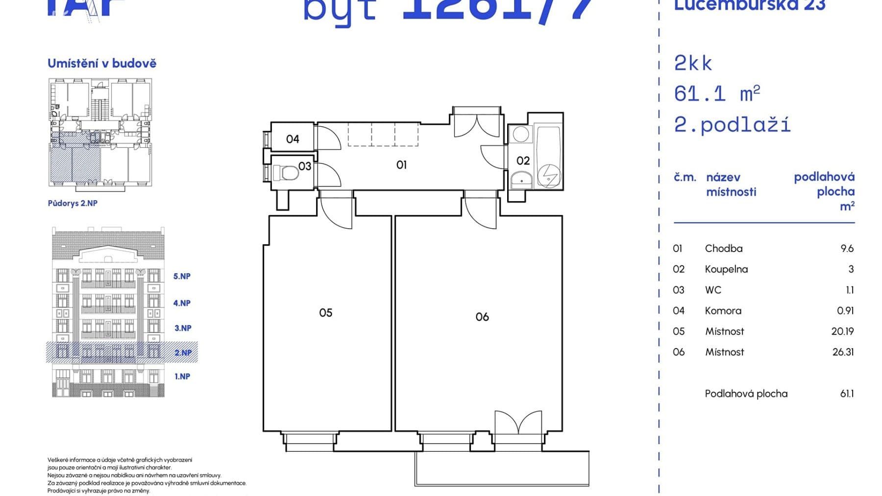 Prodej bytu 2+kk 61 m², Lucemburská, Praha, Praha Prodej bytu 2+kk 61 m², Lucemburská, Praha, Praha