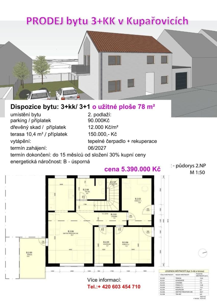 Prodej bytu 3+kk 78 m², Kupařovice, Jihomoravský kraj Prodej bytu 3+kk 78 m², Kupařovice, Jihomoravský kraj