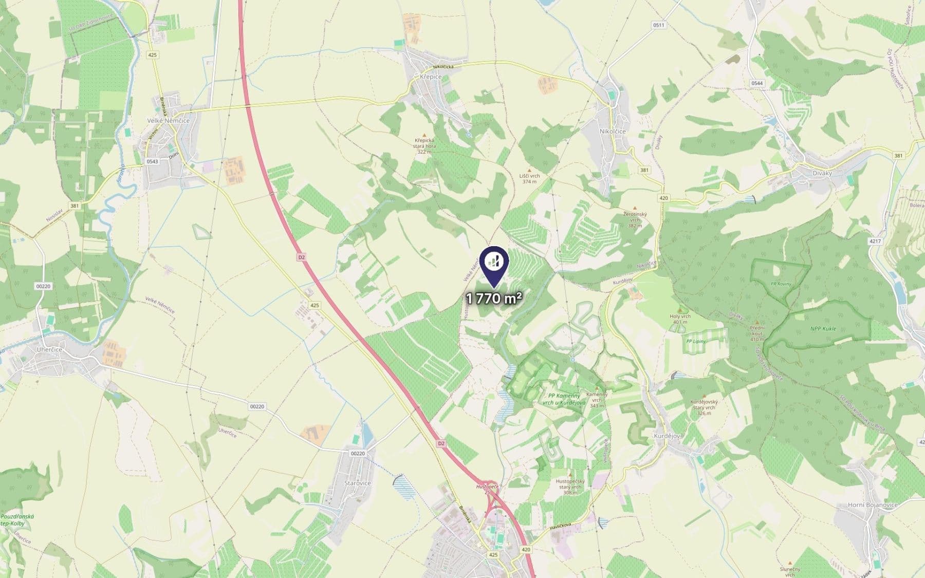 Prodej pozemku 1.770 m², Hustopeče, Jihomoravský kraj Prodej pozemku 1.770 m², Hustopeče, Jihomoravský kraj
