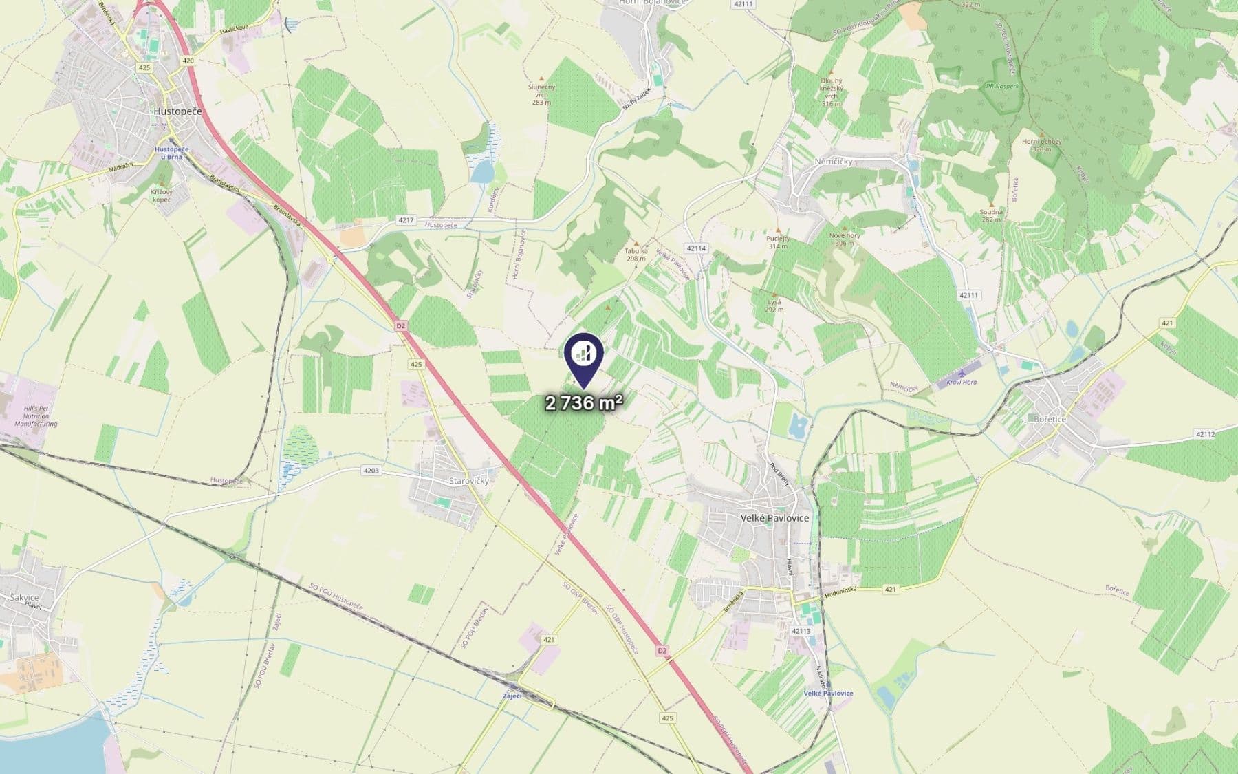 Prodej pozemku 2.736 m², Starovičky, Jihomoravský kraj Prodej pozemku 2.736 m², Starovičky, Jihomoravský kraj
