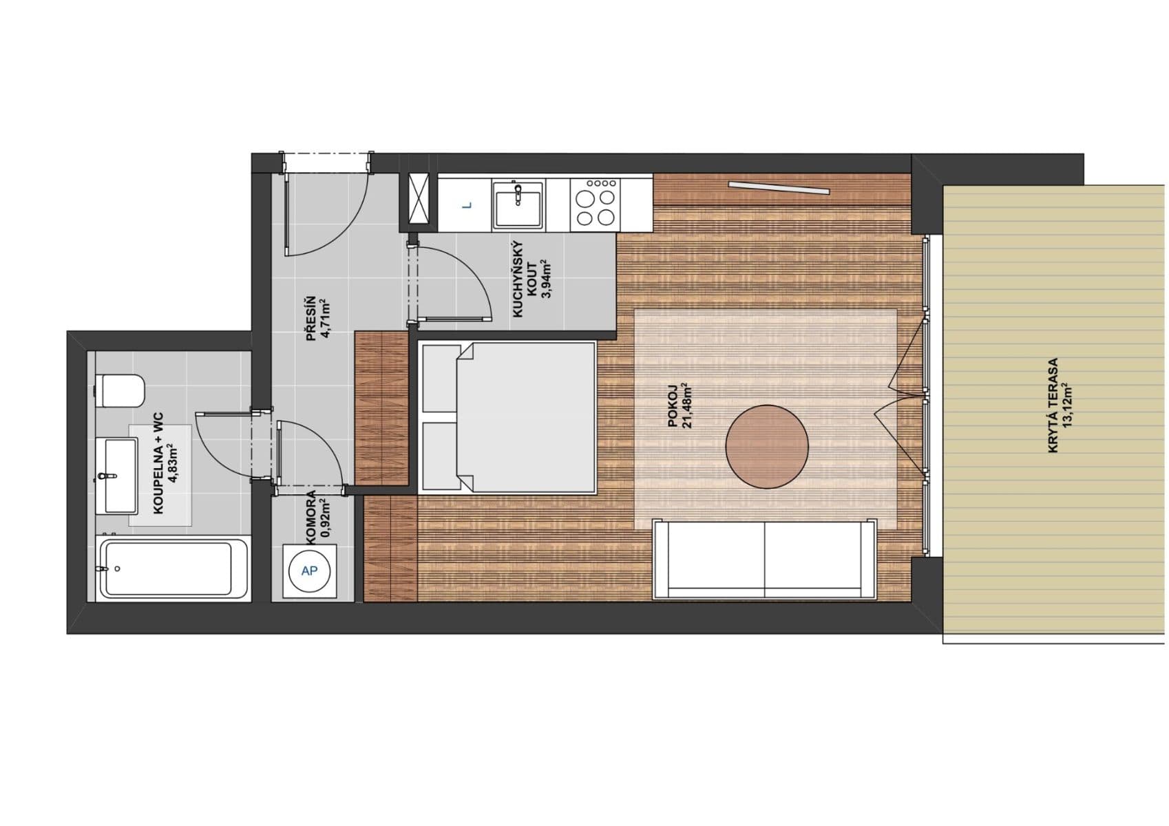 Prodej bytu 1+kk 36 m², Plzeňská, Praha, Praha Prodej bytu 1+kk 36 m², Plzeňská, Praha, Praha